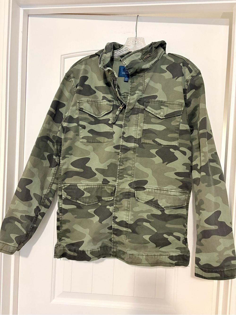 George Men's Green Camo Utility Jacket